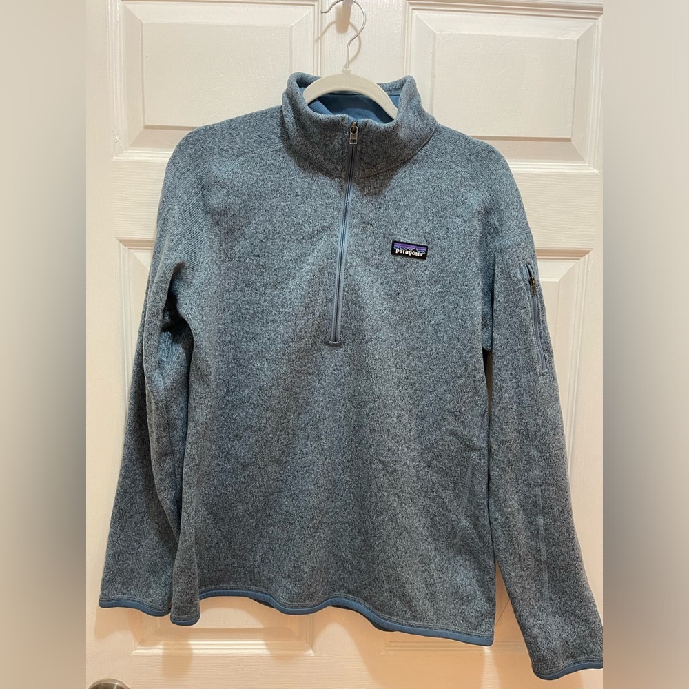 Patagonia Women’s Better Sweater 1/4 Zip Pullover Fleece Jacket, Large Teal Blue